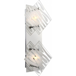 Applique cromo faretto lampada vetro linee decoro illuminazione soggiorno bianca Globo 48694-2 en oferta