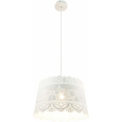 Globo - Lampada a sospensione di lusso camere sonno appeso plafoniera motivo floreale bianco 15257H1
