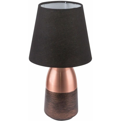 Globo - Lampada da comodino design nero sonno soggiorno tocco tessile lampada da lettura rame 24135K