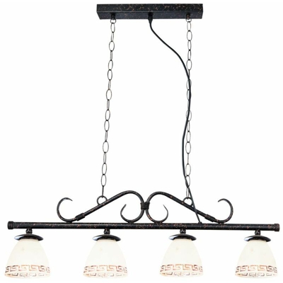 Etc-shop - Lampada a sospensione soffitto alabastro ottica vetro color ruggine set composto da lampadine a LED