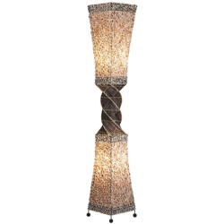 Globo - Lampada da terra lampada design a conchiglia lampada da soggiorno in tessuto in rattan en oferta