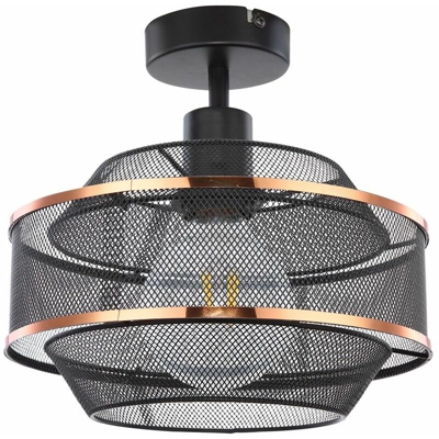 Etc-shop - VINTAGE plafoniera griglia gabbia sala da pranzo lampada GOLD in un set con lampada a LED