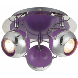 Elegante stanza di lavoro la luce di soffitto viola macchie di cromo girevole Globo 57.887-3 precio