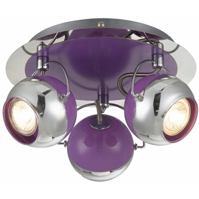 Elegante stanza di lavoro la luce di soffitto viola macchie di cromo girevole Globo 57.887-3