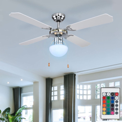 Etc-shop - Lampada da soffitto con ventilatore cromata, soggiorno, ventilatore set di lampade a LED RGB incluso en oferta