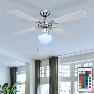 Etc-shop - Lampada da soffitto con ventilatore cromata, soggiorno, ventilatore set di lampade a LED RGB incluso