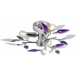Etc-shop - Lampada da soffitto Lampada da soffitto Design Viola lascia cromo Giulietta tra cui lampade a LED características