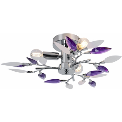 Etc-shop - Lampada da soffitto Lampada da soffitto Design Viola lascia cromo Giulietta tra cui lampade a LED