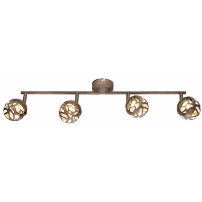 Globo - Lampada da soffitto a LED a sfera lampada da pranzo faretti orientabili travi ruggine 56802-4