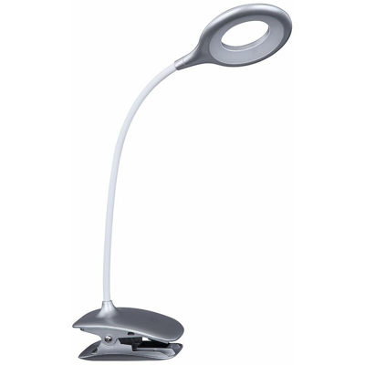 Globo - Lampada da lettura con morsetto a LED argento touch dimmer spot funzione batteria mobile 58377KB