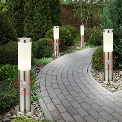 Etc-shop - Set di 4 luci da esterno lampade illuminazione da giardino rilevatore di movimento IP44 in acciaio inox características