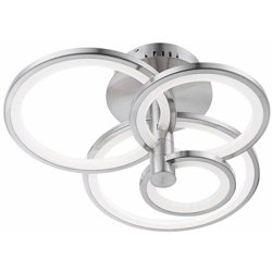 Lampada da soffitto a LED per soggiorno, faretto, faretto, faretto, faretto argentato Globo 67065-4 en oferta