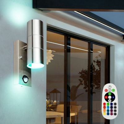 Etc-shop - lampada da parete esterna remoto sensore UP DOWN riflettore regolabile incluso nel set. RGB lampade LED