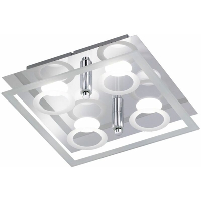 LED luce di soffitto sala da pranzo in vetro Lampada da cromo a quattro foglie di EEK A + WOFI 9475.04.01.0000