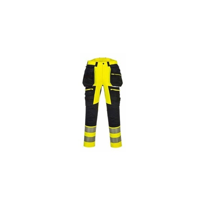 Portwest - Pantaloni con tasca a fondina staccabile ad alta visibilità DX4 | 28 - NEUTRO (SENZA PERSONALIZZAZIONE) - GialloNero