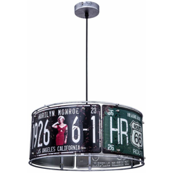 Globo - Retro Lampada a sospensione USA Targa Route 66 Monroe Decor Lampada a sospensione a soffitto 15396H1 en oferta