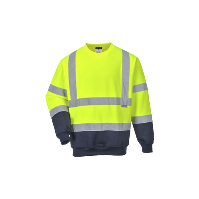 Portwest - Felpa Bicolore HI-Vis | Small - YeNa - NEUTRO (SENZA PERSONALIZZAZIONE)