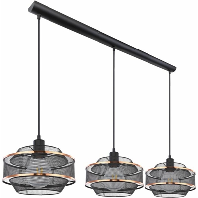 Globo - Plafoniera a soffitto NERO ORO plafoniera a sospensione a filo intrecciato da soggiorno 54020H4