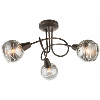 Etc-shop - Plafoniera LED design sala da pranzo illuminazione spot tondo in vetro in un set comprensivo di lampade LED RGB