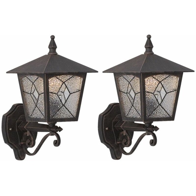 Etc-shop - Set di 2 parete Lampade in alluminio luci all'aperto d'epoca facciate di illuminazione di design rostfärbig