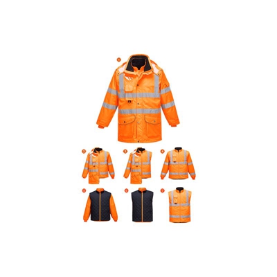 Portwest - Giacca traffico 7 in 1 RIS alta visibilità | XXL - Orange - NEUTRO (SENZA PERSONALIZZAZIONE)