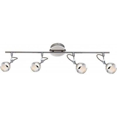 LED Decorative nichel satinato riflettori, sfera in acrilico cromato con anello cromato 5W - Globo 56.548-4 DENVER