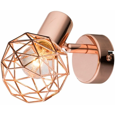 Globo - Luxury Wandstrahler soggiorno Pagliolato illuminazione della lampada della sfera treccia di rame 54.805-1