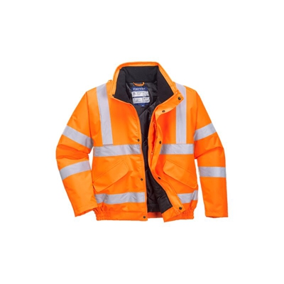 Portwest - Bomber ad alta visibilità RIS | 4XL - Orange - NEUTRO (SENZA PERSONALIZZAZIONE)