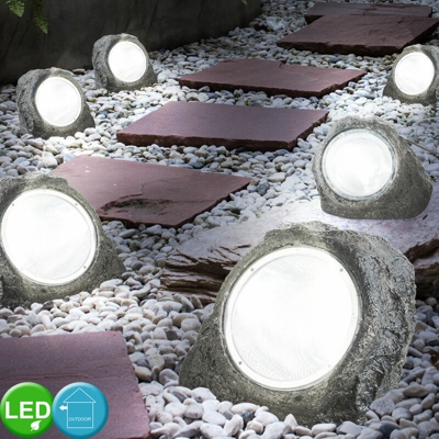 Globo - Lampade da terra 3x LED per esterni da giardino Lampade da terra in pietra Terrazze opache Spot Spot 3702-3