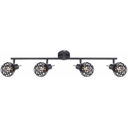 Globo - Faretto LED da soffitto ALU treccia lampada sfera spot bar luce sala da pranzo orientabile cristalli 56628-4L en oferta