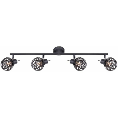 Globo - Faretto LED da soffitto ALU treccia lampada sfera spot bar luce sala da pranzo orientabile cristalli 56628-4L
