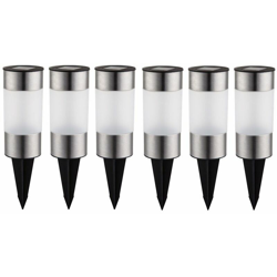 Etc-shop - Set di acciaio inossidabile 6 luci solari del LED giardino esterno luci a spina illuminazione del percorso características