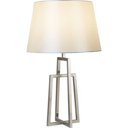 Searchlight - Scrittura lampada da tavolo illuminazione soggiorno lampada tessile argento bianco EU1533SS-1 en oferta