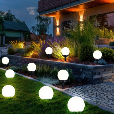 Etc-shop - Set di 10 lampade solari a LED per esterni Sphere Design Earth Spit Plug Lights Illuminazione da giardino