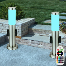 Etc-shop - Set di 2 colore che cambia piano esterna lampade LED RGB sentiero del giardino luci stand telecomando precio