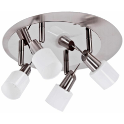 Etc-shop - Spot Rondell Ceiling Lamp Illuminazione per interni Faretto in vetro regolabile in set con lampadine a LED precio