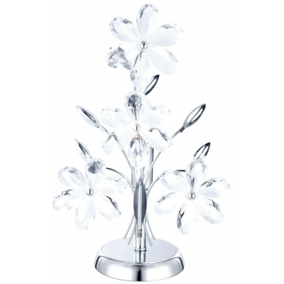 Stand lampada da tavolo fiore cristalli acrilici camere da letto di notte cromo luce luce fiore Globo 5136