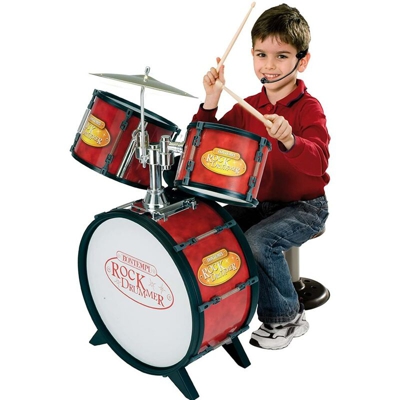 Batteria Musicale Giocattolo Bambini con Patner Elettronico Cuffie e Sgabello - BONTEMPI