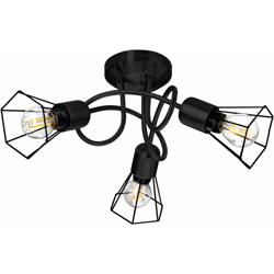 Etc-shop - Design Rondell plafoniera nera soggiorno lampada faretto in vimini in un set che include lampadine a LED características