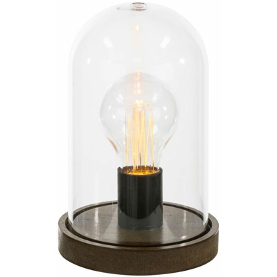 Globo - Lampada da tavolo a LED Retro EDISON Design Living Room Cupola in vetro Lampada decorativa Legno 28187