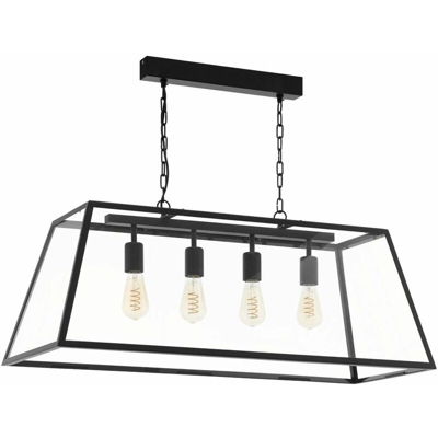 Etc-shop - Lampada a sospensione a soffitto nera Lampada a sospensione industriale FILAMENT in un set che include lampadine a LED