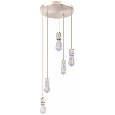 Etc-shop - Retro plafoniera a sospensione argento soggiorno FILAMENTO lampada a sospensione in un set con lampadine a LED
