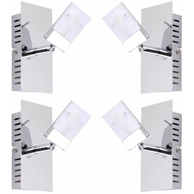Etc-shop - Un insieme di 4 5W LED della parete del riflettore della lampadina 400lm acciaio bianco caldo Esto SUPREEM
