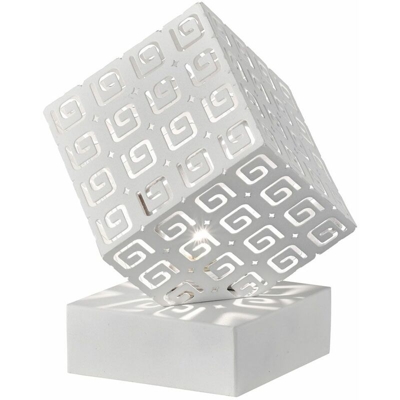 Lampada da tavolo design cubo design soggiorno decorazione fustelle lampada sabbia bianco FH-Lighting 850030