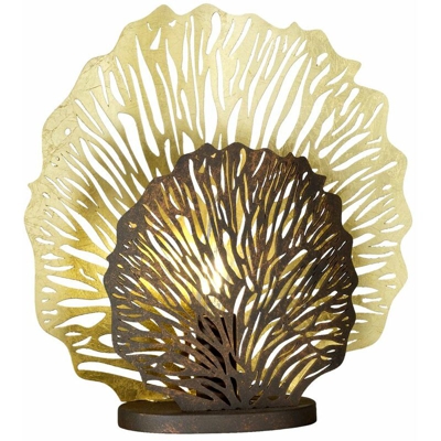 Honsel Leuchten - Lampada da tavolo foglia GOLD soggiorno illuminazione corallo design lampada da lettura ruggine Honsel 50127