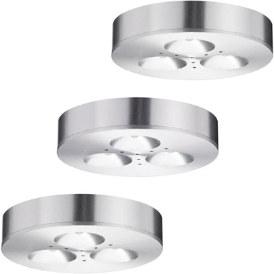Set di 3 mobili da incasso a luce luci a filo soffitto del LED in alluminio spazzolato Paulmann 935,46