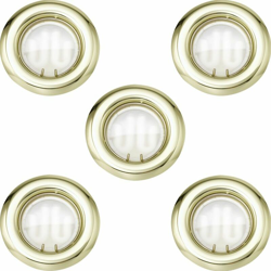 Etc-shop - Set di 5 coperte parete di fondo della lampada da incasso in acciaio della luce della lampada in ottone soggiorno características