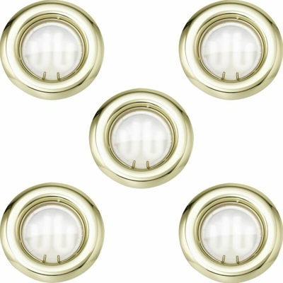 Etc-shop - Set di 5 coperte parete di fondo della lampada da incasso in acciaio della luce della lampada in ottone soggiorno