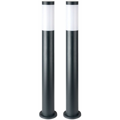 Etc-shop - 2x lampada da terra per esterni da giardino, cortile, base per faretto in acciaio inossidabile, luce antracite