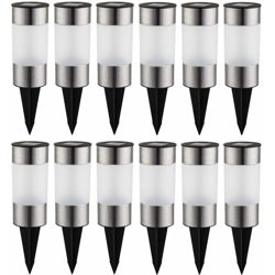 Etc-shop - 12 luci solari LED in acciaio inox percorso giardino esterno spina illuminazione bagliore delle luci Faretti características